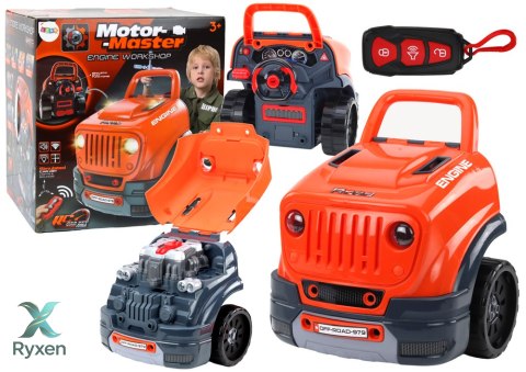 Warsztat Silnik Auto Do Rozkręcania Zestaw Majsterkowicza Pomarańczowy LEAN TOYS