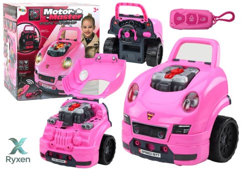 Warsztat Silnik Auto Do Rozkręcania Zestaw Majsterkowicza Różowy LEAN TOYS