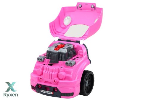 Warsztat Silnik Auto Do Rozkręcania Zestaw Majsterkowicza Różowy LEAN TOYS