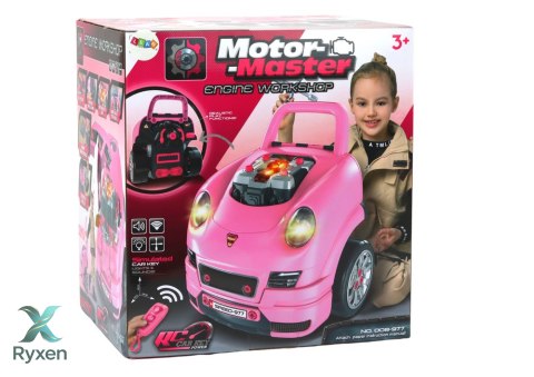 Warsztat Silnik Auto Do Rozkręcania Zestaw Majsterkowicza Różowy LEAN TOYS
