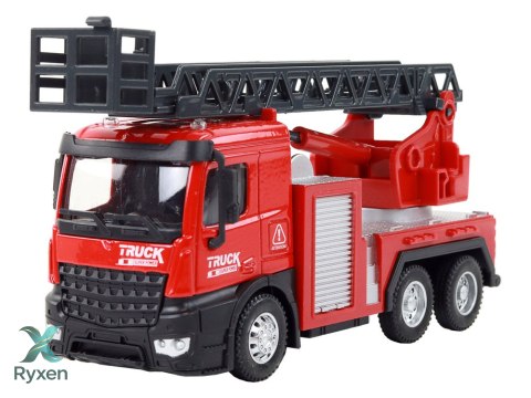 Wóz Strażacki Czerwony Z Wysuwana Drabiną Wysięgnik LEAN TOYS