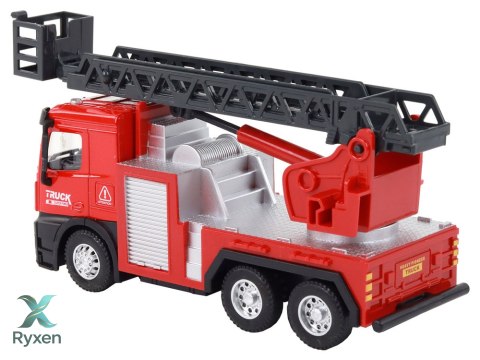 Wóz Strażacki Czerwony Z Wysuwana Drabiną Wysięgnik LEAN TOYS
