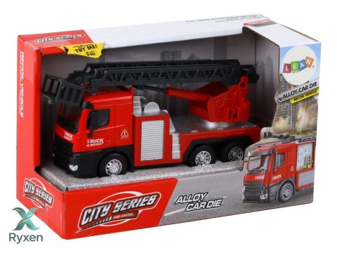 Wóz Strażacki Czerwony Z Wysuwana Drabiną Wysięgnik LEAN TOYS
