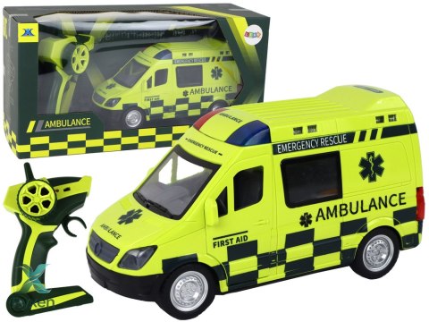 Zdalnie Sterowany Żółty Ambulans Ze Światłami LEAN TOYS