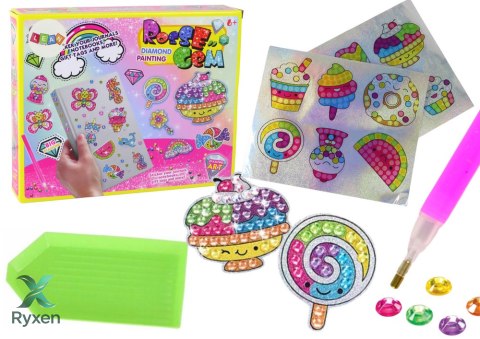 Zestaw Diamencików Do Wyklejania DIY Słodycze Kolorowe Naklejki LEAN TOYS