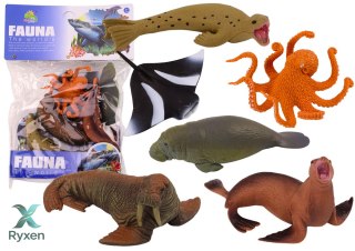 Zestaw Figurek Zwierząt Morskich Mors Foka Ośmiornica 6Szt LEAN TOYS