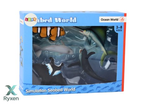 Zestaw Figurek Zwierząt Morskich Rekin Delfin Płaszczka 5 Sztuk LEAN TOYS