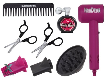 Zestaw Fryzjerski Salon Piękności Fryzjer Suszarka 10 ele. LEAN TOYS