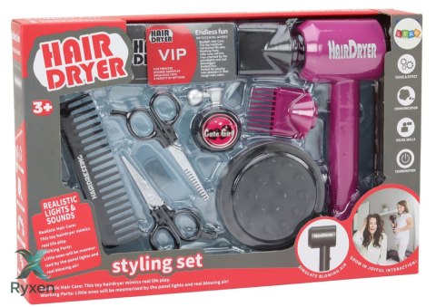 Zestaw Fryzjerski Salon Piękności Fryzjer Suszarka 10 ele. LEAN TOYS