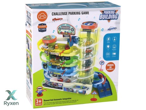 Zestaw Interaktywny Parking Wielopoziomowy Dla Autek Światła Dźwięki LEAN TOYS