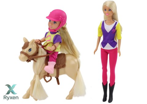 Zestaw Lalka Anlily z Dzieckiem i Kucykiem Stadnina Koni LEAN TOYS