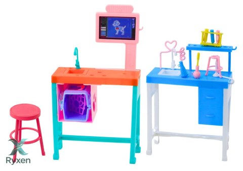 Zestaw Lalka Weterynarz Gabinet Pielęgnacyjny Meble Akcesoria Zwierzaki LEAN TOYS
