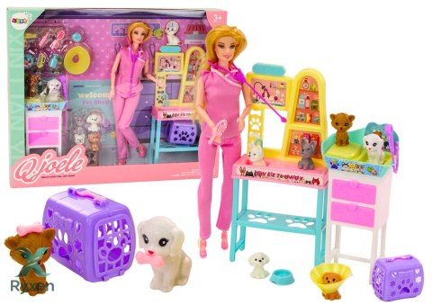 Zestaw Lalka Weterynarz Meble Zabiegowe Akcesoria Zwierzaki LEAN TOYS