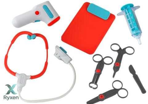 Zestaw Małego Doktora Wózek Lekarski RTG EKG Akcesoria Światła Dźwięk 36el. LEAN TOYS