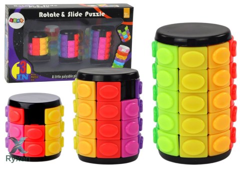 Zestaw Układanek Logicznych Walec 3 Stopnie Trudności LEAN TOYS