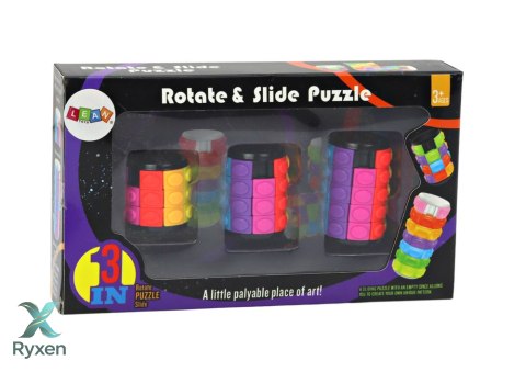 Zestaw Układanek Logicznych Walec 3 Stopnie Trudności LEAN TOYS
