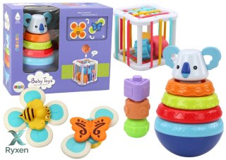Zestaw Zabawek Sensorycznych Wieża Koala Kostka Edukacyjna Spinnery LEAN TOYS