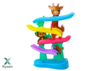 Zjeżdżalnia Dla Kulek Żyrafa Małpka Dźwięki Kolorowa LEAN TOYS
