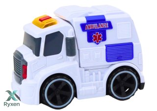 Ambulans Karetka Dźwięki Światła Napęd Auto Samochód Pogotowia Biały LEAN TOYS