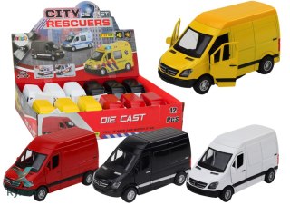 Autko Dostawcze 1:32 Światła Dźwięki Czerwony Czarny Żółty Biały LEAN TOYS