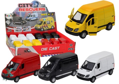 Autko Dostawcze 1:32 Światła Dźwięki Czerwony Czarny Żółty Biały LEAN TOYS