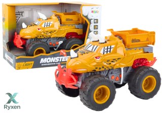 Autko Terenowe Dinozaur Napęd Frykcyjny Wywrotka Pomarańczowe LEAN TOYS