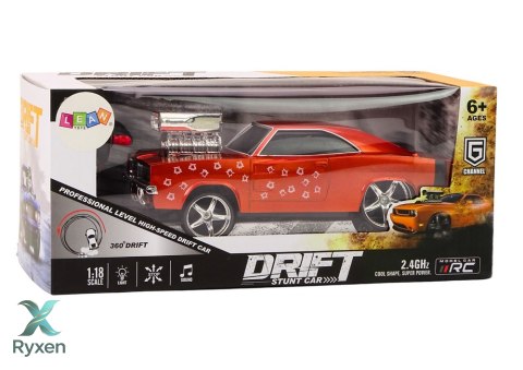 Autko Zdalnie Sterowane 1:18 Drift 360 Światła Dźwięki Czerwony LEAN TOYS