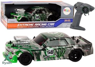 Autko Zdalnie Sterowane RC 1:16 Gumowe Koła Drift Zielone LEAN TOYS