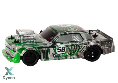 Autko Zdalnie Sterowane RC 1:16 Gumowe Koła Drift Zielone LEAN TOYS