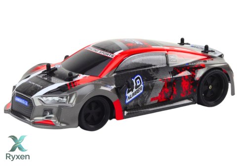 Autko Zdalnie Sterowane RC 1:18 Gumowe Koła Drift Czerwony LEAN TOYS