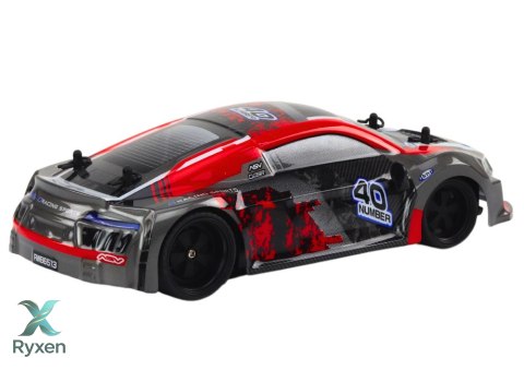 Autko Zdalnie Sterowane RC 1:18 Gumowe Koła Drift Czerwony LEAN TOYS