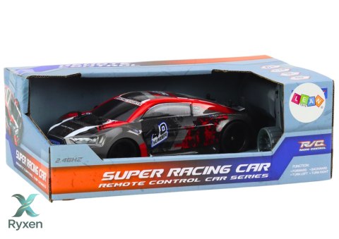 Autko Zdalnie Sterowane RC 1:18 Gumowe Koła Drift Czerwony LEAN TOYS