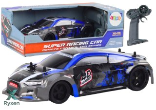 Autko Zdalnie Sterowane RC 1:18 Gumowe Koła Drift Niebieski LEAN TOYS