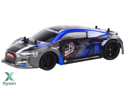 Autko Zdalnie Sterowane RC 1:18 Gumowe Koła Drift Niebieski LEAN TOYS