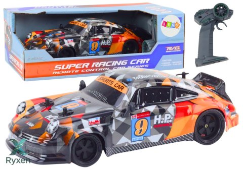 Autko Zdalnie Sterowane RC 1:18 Gumowe Koła Drift Pomarańczowy LEAN TOYS