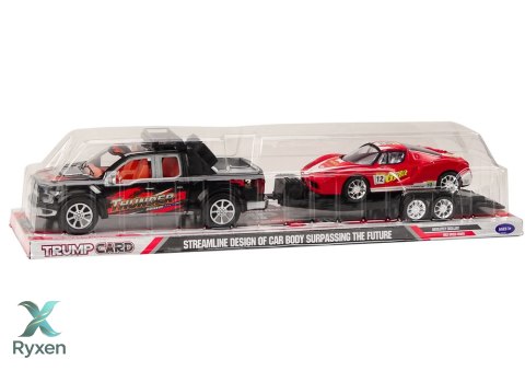 Auto Pickup Z Lawetą Naczepą Auto Sportowe Terenowe Zestaw LEAN TOYS