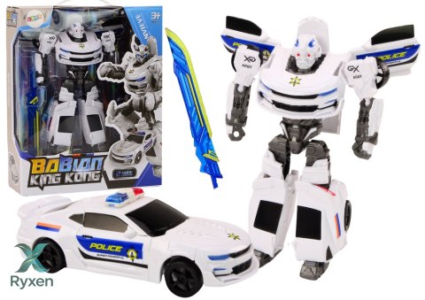 Auto-Robot 2w1 Transformacja Samochód Policyjny Biały LEAN TOYS