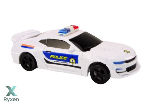 Auto-Robot 2w1 Transformacja Samochód Policyjny Biały LEAN TOYS
