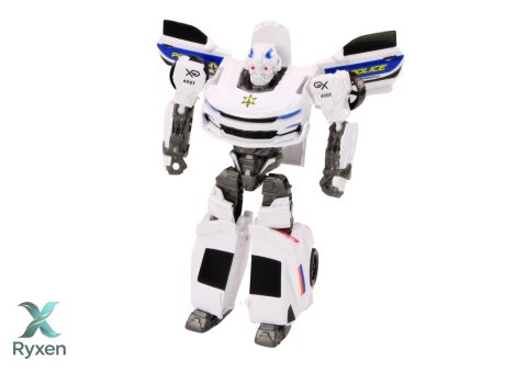 Auto-Robot 2w1 Transformacja Samochód Policyjny Biały LEAN TOYS