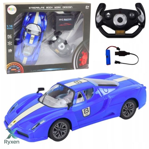 Auto Sportowe Zdalnie Sterowane Na Pilota 1:16 R/C Niebieskie LEAN TOYS