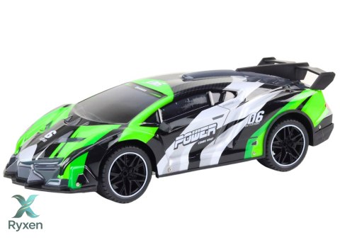 Auto Sportowe Zdalnie Sterowane RC 1:10 25km/h Światła Zielony LEAN TOYS