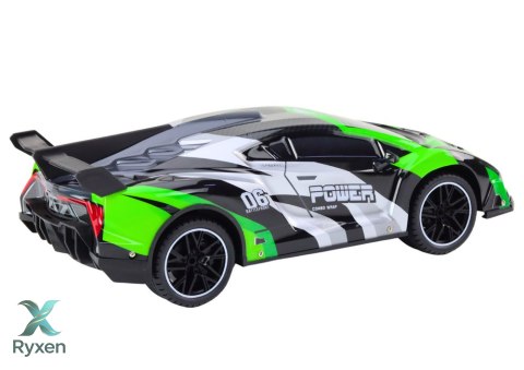 Auto Sportowe Zdalnie Sterowane RC 1:10 25km/h Światła Zielony LEAN TOYS