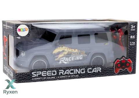 Auto Zdalnie Sterowane RC z Dinozaurem w Skali 1:10 Szare LEAN TOYS