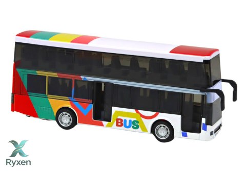 Autobus Dwupiętrowy Z Napędem Metalowy Kolorowy Światła Dźwięki LEAN TOYS