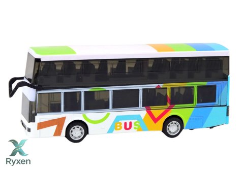 Autobus Dwupiętrowy Z Napędem Metalowy Kolorowy Światła Dźwięki LEAN TOYS
