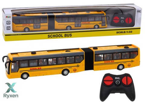 Autobus Szkolny Bus Zdalnie Sterowany Przegubowy RC 1:32 Żółty LEAN TOYS