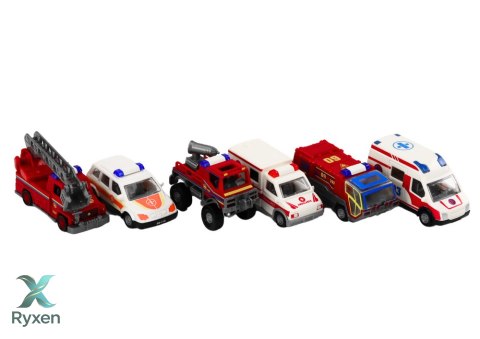 Baza Straż Pożarna Szpital Centrum Dowodzenia Pojazdy 6 Szt LEAN TOYS