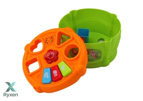 Bębenek Interaktywny Edukacyjny Kształty Zielono- Pomarańczowy LEAN TOYS