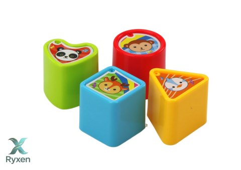 Bębenek Interaktywny Edukacyjny Kształty Zielono- Pomarańczowy LEAN TOYS