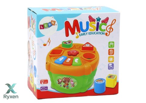 Bębenek Interaktywny Edukacyjny Kształty Zielono- Pomarańczowy LEAN TOYS